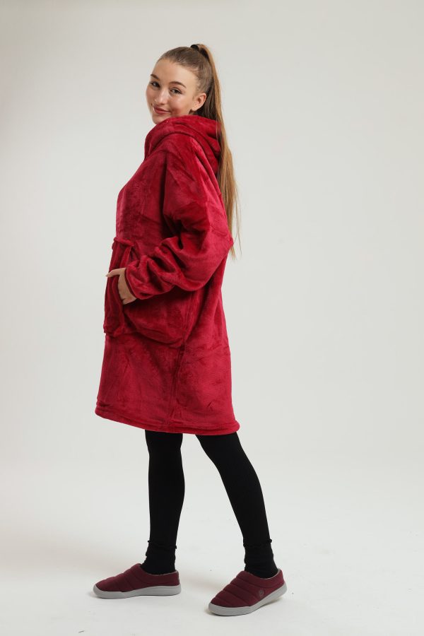 Huggle Hoodie Ultra Plush Blanket Sherpa Hoodie - Image 4