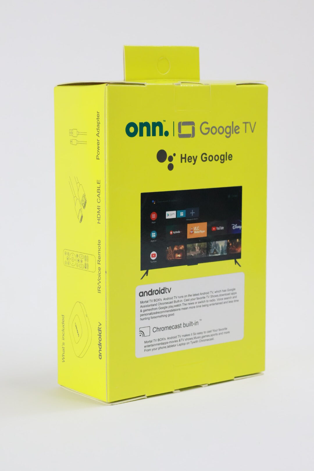 onn Android TV Box 4K UHD Streaming Device with Voice Remote Control